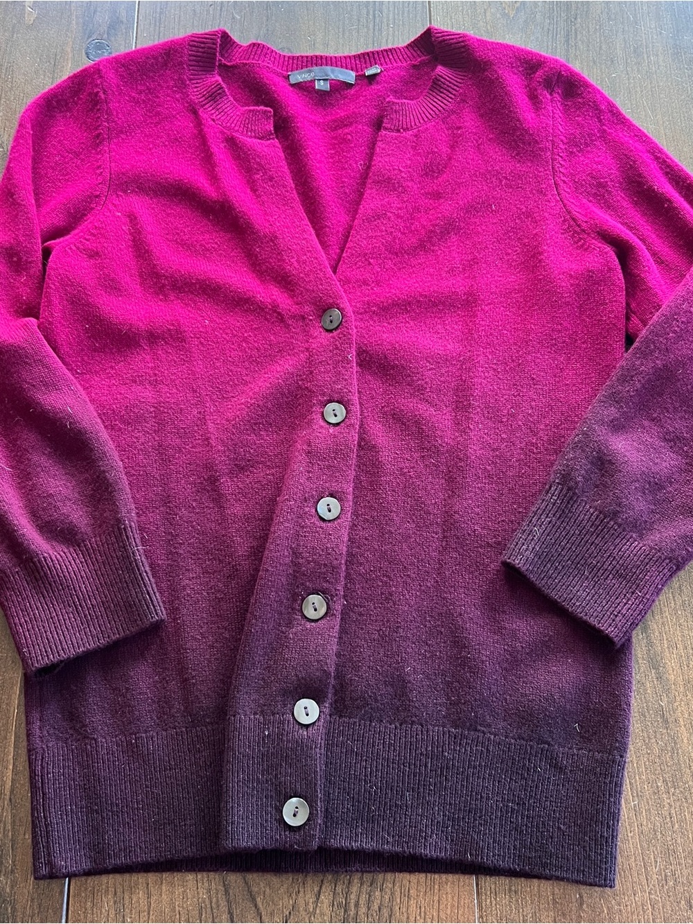 Vince cashmere ombre button-front cardigan sweater-small